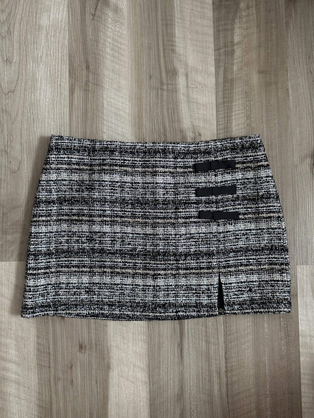 NWT Mango Black & White Tweed Mini Skirt